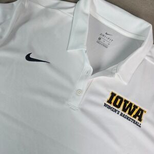 Nike Iowa Hawkeyes Women's Basketball Dri-FIT Polo Shirt White XL 908426-100